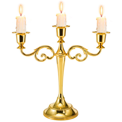 YOUEON Candelabra, Candelabra Candle Holder, Tall Candlesticks Holder, Elegant Taper Candle Holder Centerpiece for Wedding, Church, Halloween, Dining, Home Decor (Gold)