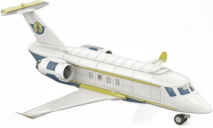 General Jim's White Business Passenger Airplane Two Vehicle Set Private VIP Passenger Plane and Taxi 347 Piece Modular Building Blocks Bricks Set - for Teens and Adults