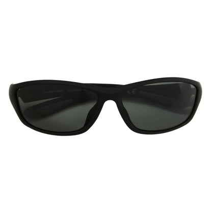 Foster Grant, mens, Backstop Wrap Polarized Sunglasses, Black/Black, 150 mm