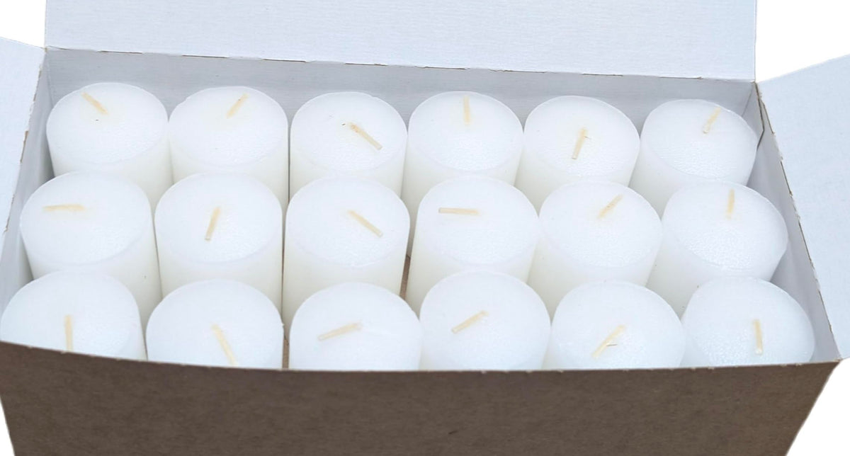 D'light Online 15 Hour Unscented White Emergency And Events Bulk Votive Candles For Wedding Votives, Luminary Candles, Restaurants, Churches, Synagogues, Parties and Decor (Set of 72 - White, 15 Hour)