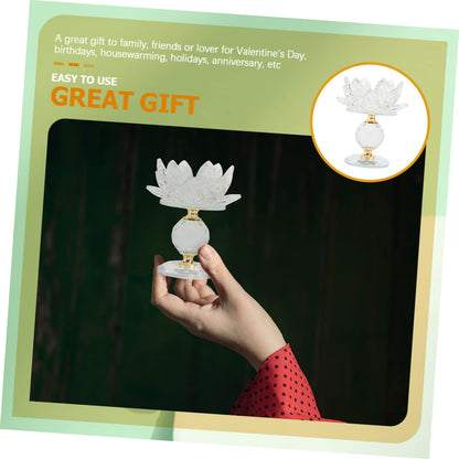 ZUNOXAZ Elegant Crystal Lotus Candle Holder for Wedding Dinner Table Home Office Festival Decor