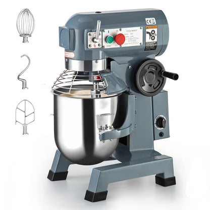 Commercial Food Mixer 15QT 600W 110V 3 Speeds Adjustable, Stand Mixer Dough Kneading Machine with Stainless Steel Bowl Dough Hooks Whisk Beater, With Safety Guard for Bakeries Restaurants Pizzerias