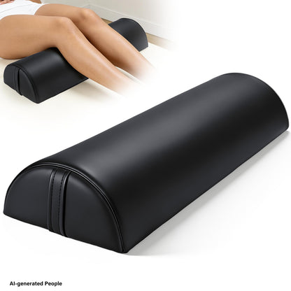 Noverlife Upgraded Large Massage Bolsters for Under Legs, 24 x 8 x 4 in Leg Bolster for Massage Table PU Leather Half Moon Pillow, Ankles Back Pain Relief Knee Bolster Cushion Bolster Pillow for Legs