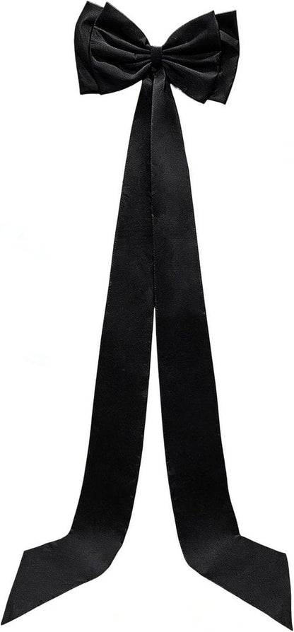 Giant Bow Decoration - Double Layer Large Satin Bow for Home Wreath & Wedding Decor | Black, 71x18 Inch