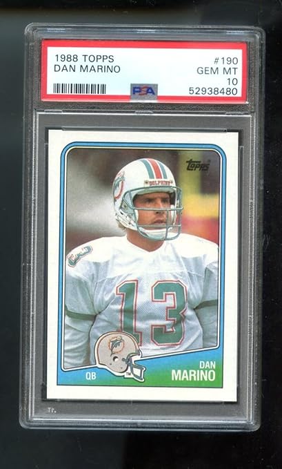 1988 Topps #190 Dan Marino PSA 10 Graded Football Card NFL Miami Dolphins GEM MT MINT