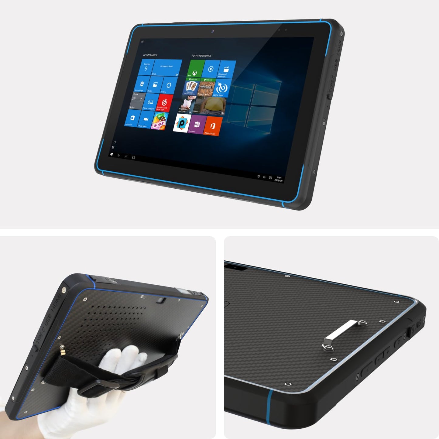 HUGEROCK 10.1" ATEX Certified Explosion-Proof Rugged Tablet, N5105, 16GB+128GB, Windows 11, IP68 Industrial Mobile Computer for Hazardous Zones/Oil & Gas/Mining
