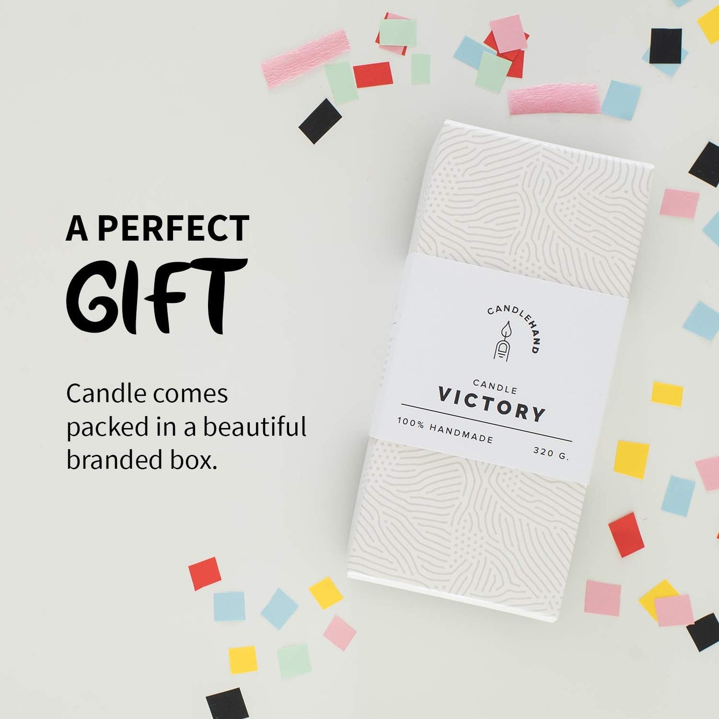CandleHand Hand Gesture Candle Peace Sign - Big Real Hand Size 6.7 x 4.3 x 2.4 inches - Handmade Winner Statue - Birthday, Office, Housewarming Gift (Black)