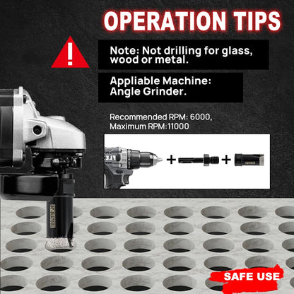 DT-DIATOOL Tile Hole Saw Kit Diamond Core Drill Bits Set 6/6/8/20/25/35/50/75/100mm & 4/5" Diamond Finger Bit with 2" Beveling Chamfer Bit and SDS Adapter for Tile Marble Granite