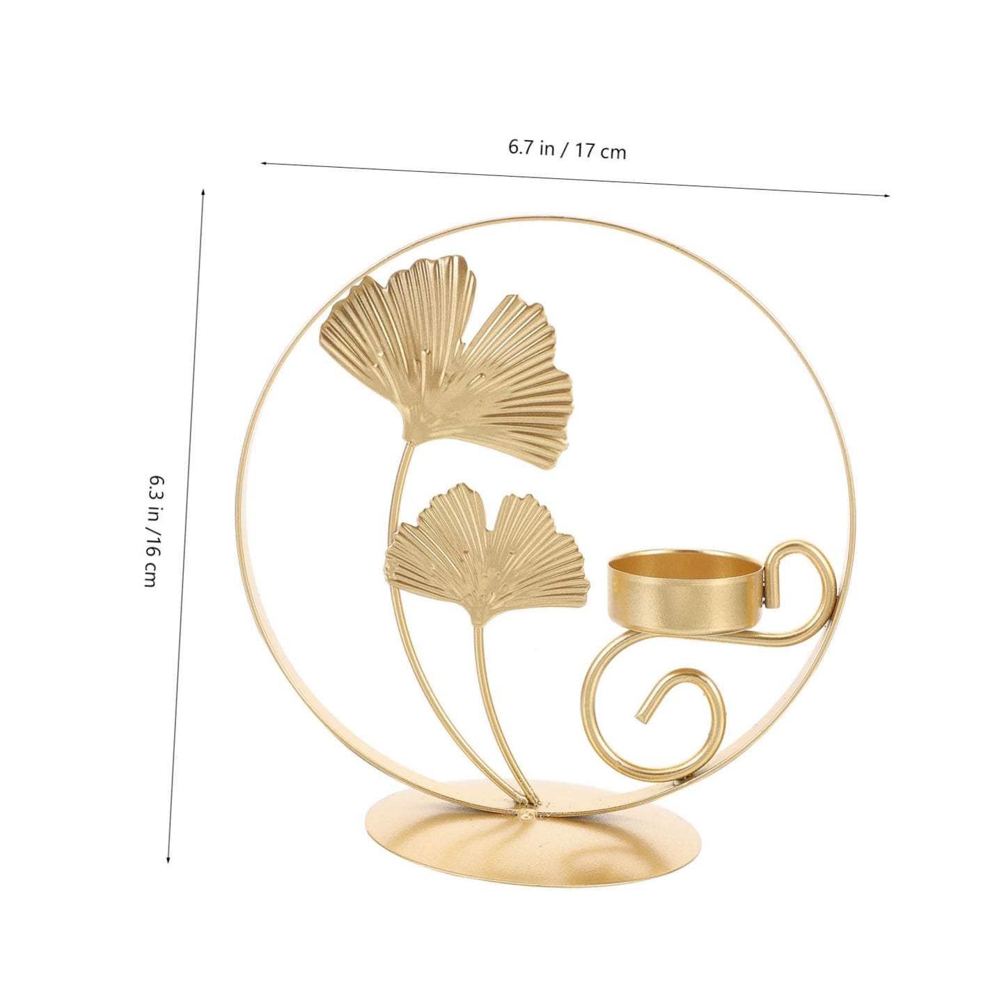 ROMISBABA Rust-Resistant Iron Candlestick Holder with Unique Plant-Shaped Design and Golden Finish, Multi-Functional Tealight Candle Stand for Entranceways and Living Rooms, Artistic Table