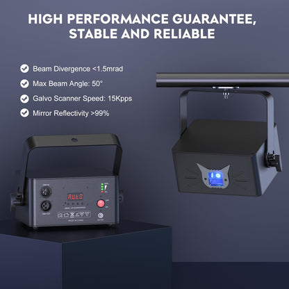 Animation DJ Laser Light,3D Animation Laser Machine with Bluetooth APP,RGB Party Laser Light Show, Built-in 5200mAh Battery for Wedding Party Disco Lights Bar Club Stage DJ Lighting