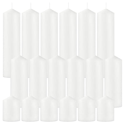 CCXTNQS 18 Pcs White Pillar Candles, 3 Size Set 2 x 3/6/8 Inch Unscented Dripless Smokeless Long Burning Candles for Wedding Decor, Candle Centerpieces for Tables, Home and Holiday Display Bulk