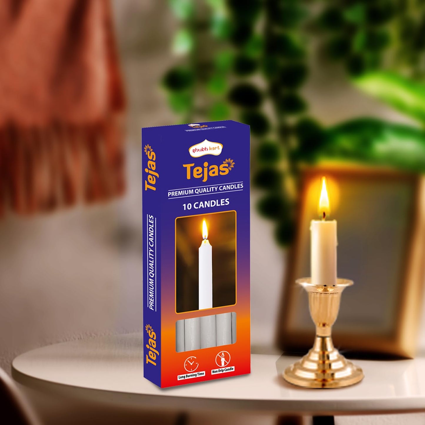 Shubhkart Tejas Premium Unscented Taper Candles 6 Inch Ivory (30 Pcs) Refined Smokeless & Dripless Candlesticks for Elegant Home Décor, Table Settings, Dinner, Emergency Light & Special Occasions