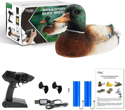 RC Duck Boat 2.4Ghz Hunting Motion Remote Control Duck Boat Waterproof for Swimming Pool &amp Pond &amp Garden Decor with 2 Battery