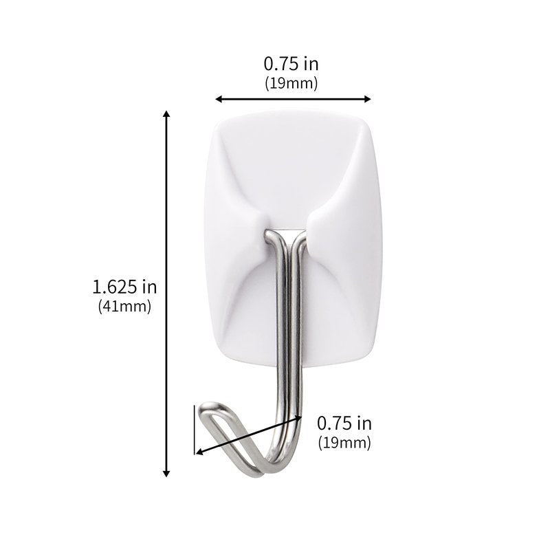 MOVELYST 32 Small Hooks+40 Removable Strips, White Wire Hanger Hooks, Heavy Duty with Adhesive Strips, Damage-Free Utility Hooks, No Tools Wall Hook for Hanging, Value Pack