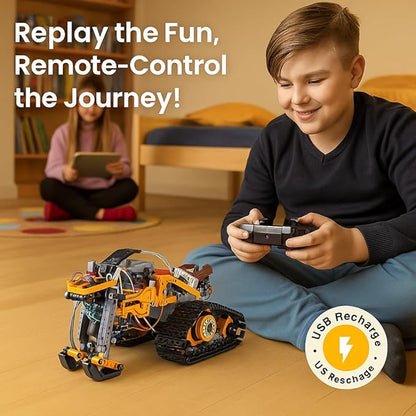 5 in 1 STEM Robot Building Kit 673 Piece APP/Remote Control Mech RC Robotics for Kids Ages 8-12 Educational Science Kit Coding Robots Toy Building Set Birthday Gifts for Boys Age 8-14+