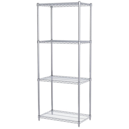 Akro-Mils AWP74UPRIGHT 74-Inch NSF Certified Industrial Grade Chrome Wire Shelf System Upright Leg Post Poles, (4 Pack), Silver