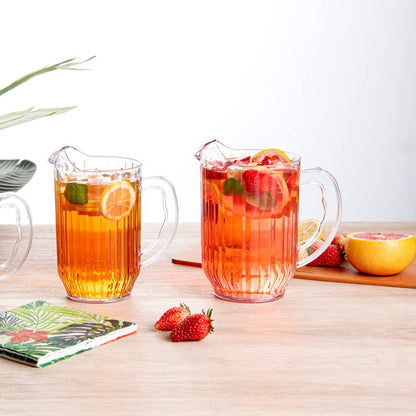 Restaurantware 60 Ounce Beer Pitcher - 1 Count - Chef 101 Durable Restaurant Pitcher - Hard Plastic, Serve Soda, Lemonade, Juice, Or Sangria, Clear Plastic Water Glass, For Bars, Parties, Or Homes,