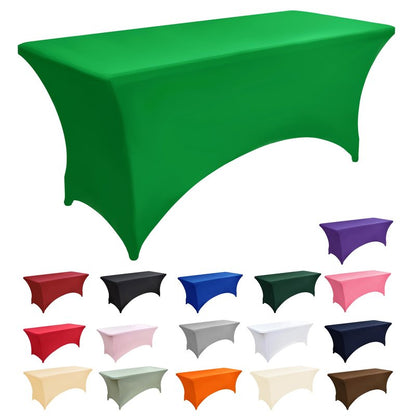ZarzaaSik 6-Pack 6ft Spandex Table Covers for Rectangle Standard Folding Tables - Wrinkle Resistant Stretch Tablecloths - Ultimate Fitted Table Protector for Parties, Trade Shows, Wedding