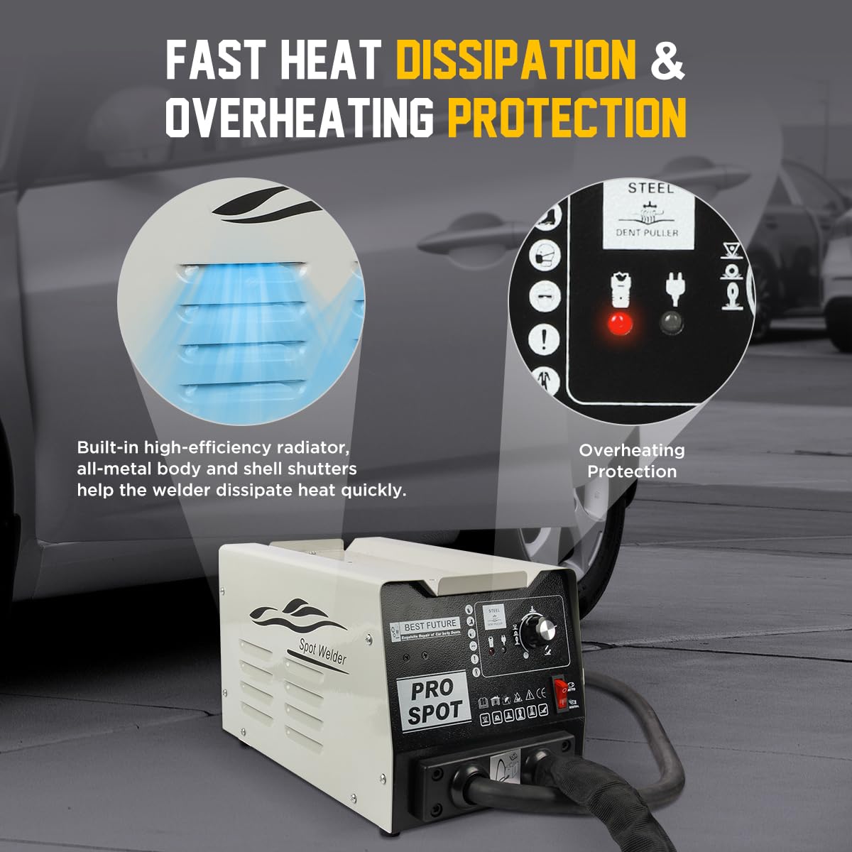 YUANRI Dent Puller Welder 3000W, Spot Welder 3KW Dent Puller Machine 6 Welding Modes Stud Welder Dent Repair Kit 3800A Auto Body 110V Car Dent Remover Puller for Car, Truck, Motorcycle