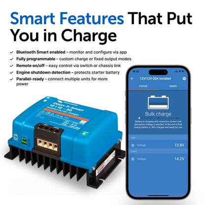 Victron Energy Orion-Tr Smart DC to DC Charger (Bluetooth) - 12/12-Volt 30 amp 360-Watt - Battery Charger for Dual Battery Systems - Isolated