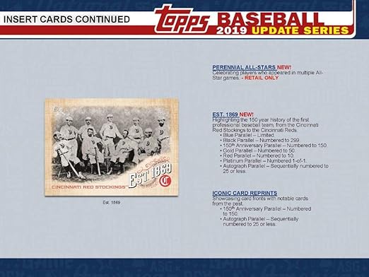 2019 Topps Update Baseball Blaster Box (7 Packs/14 Cards: 1 Hit 5 Inserts)