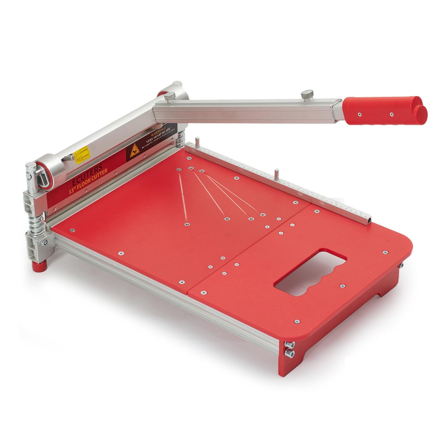 13“ Laminate Floor Cutter with Wheels, ECUTERS Pro Vinyl Floor Cutter, Compact Vinyl Plank Cutter, Adjustable Angle Length Cutting, Flooring Tools- Engineer Wood LVP LVT VCT SPC WPC