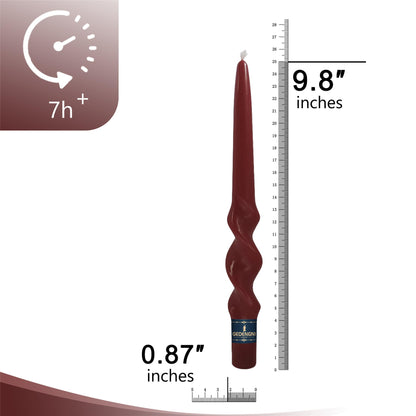 Spiral Taper Candle Red Candlesticks, Gedengni 10inch Christmas Twisted Candles Long Candle Sticks Cute Tapered Candles for Table Decor Dinner Holiday Party,23D4-RED