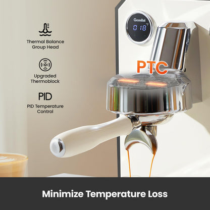 Gemilai G3006 White Espresso Machine & Burr Coffee Grinder & Digital Coffee Scales