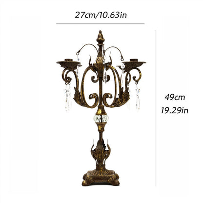 Candlestick Holders European Style Rural Retro Old Candlestick Ornaments Metal Four-Head Candle Holder Table Decoration Candle Holders