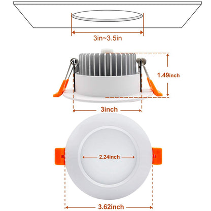 YGS-Tech Smart 3 Inch LED Recessed Lighting RGB WiFi Downlight, 5W Compatible with Alexa and Google Home, Dimmable RGB & CCT 2700-6500K Color Changing, 120V Ceiling Light with LED Driver (4 Pack)