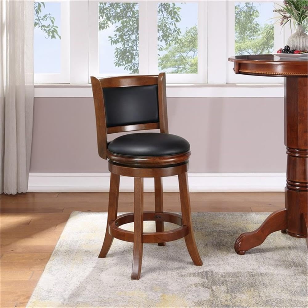 Boraam Augusta Counter Height Swivel Stool, 24-Inch, 1-Pack, Cherry