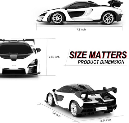 1:24 Scale Remote Control Car for McLaren Senna 2.4GHz Model RC Cars Electric Sport Racing Hobby Vehicle Gift for Adults Kids Boys Girls - White