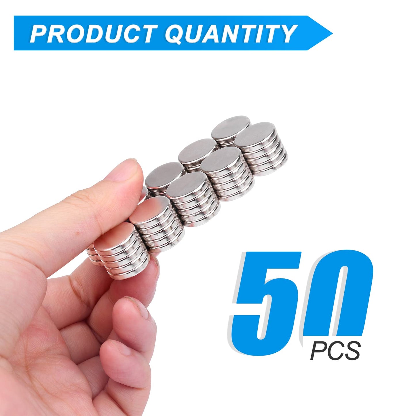TRYMAG 50Pcs Super Strong Neodymium Magnets, 15x3mm Small Round Fridge Rare Earth Magnets for Crafts, Tiny Neodymium for Whitboard, Dry Erase Board, DIY, Scientific Models, Office