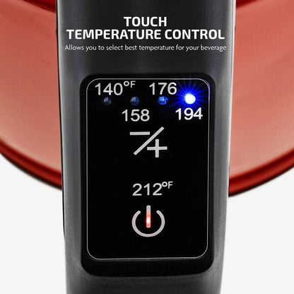 OVENTE Electric Kettle, 1.7L Stainless Steel Water Boiler and Heater with 1100W Power, Temperature Control, Keep Warm Function, Auto Shut-Off, Boil-Dry Protection and Cordless Serving, Red KS58R
