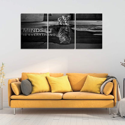 Wall Art Motivational Posters Inspirational Entrepreneur Positive Quotes Canvas Prints 3 Panels Painting Picture Wooden Framed Artwork Living Room Office Wall Decor-36 W x 16" H