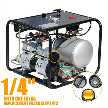 HPDMC Oil-free Dive 12V 550W Air Compressor System Vacuum Pump with 1x50 FT Hose & 1xRegulator / Respirator for Snorkeling Diving