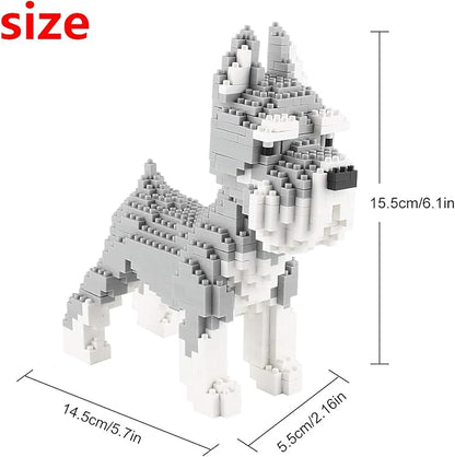 Larcele Dog Micro Building Blocks Pet Mini Building Toy Bricks880 Pieces KLJM-02 (Schnauzer)