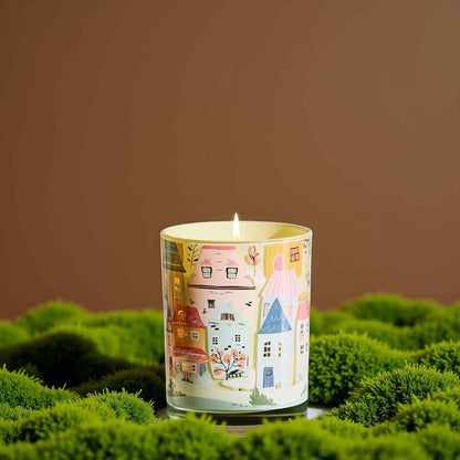 M&SENSE Moss Amber Candles for Home Scented - 10.2 oz Soy Wax Candles Non Toxic 60 Hours Long Burning Funny Candles Home Decor Gifts for Stress Relief, Meditation, Calm, Yoga