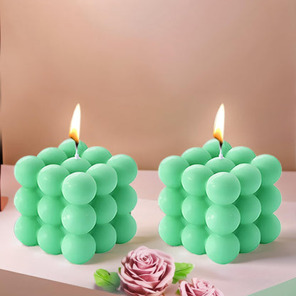 2PCS Bubble Candle Set, Cube Soy Wax Bubble Candles, Handcrafted Natural Scented Aesthetic Bubble Candle Set for Home Bedroom Decor, Birthday Mothers Day Gifts