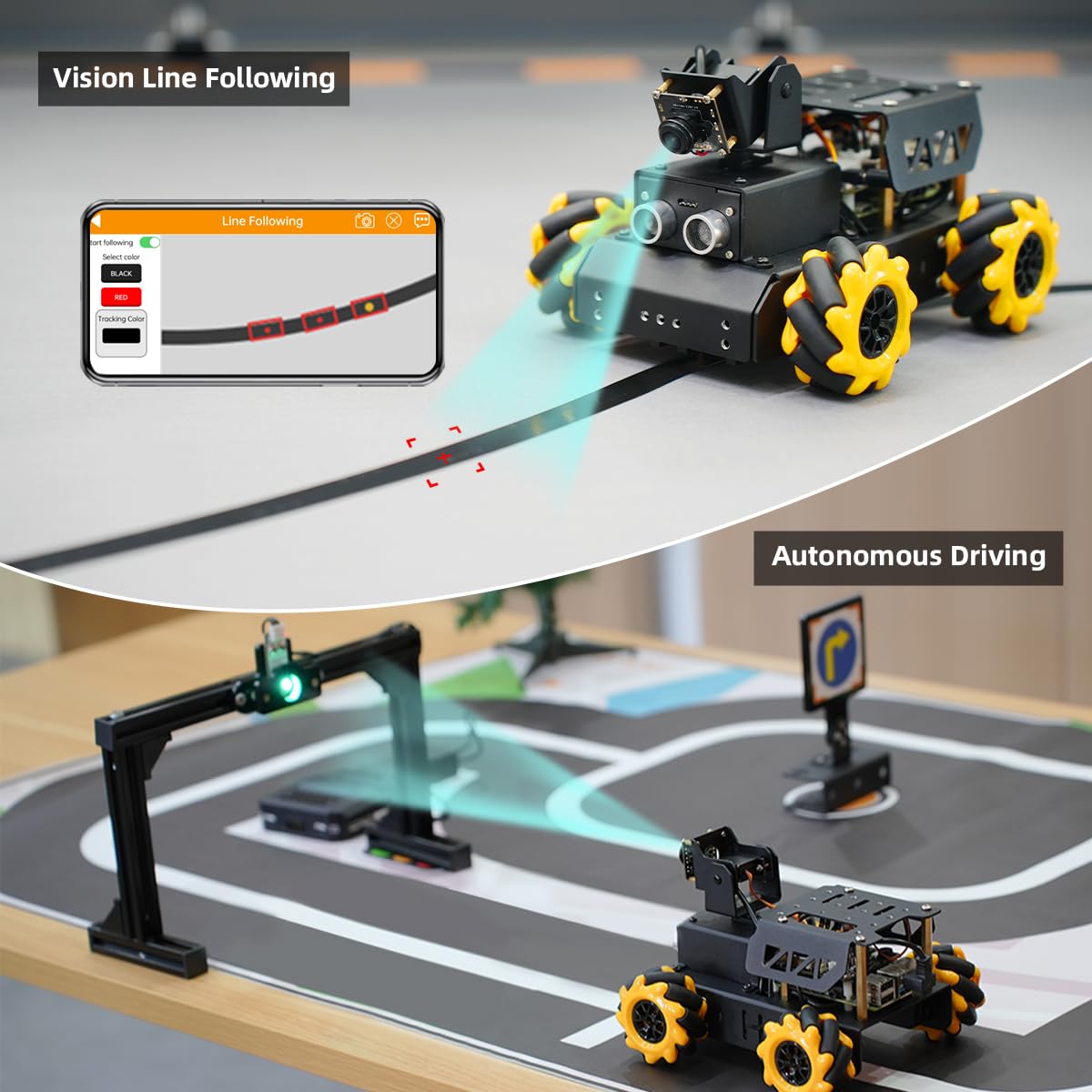HIWONDER Robot Car with Raspberry Pi 5 AI Vision HD Camera, Python Programming Open Source DIY Robot Kit for Teens Adults, TurboPi Standard Kit & Raspberry Pi 5 4GB