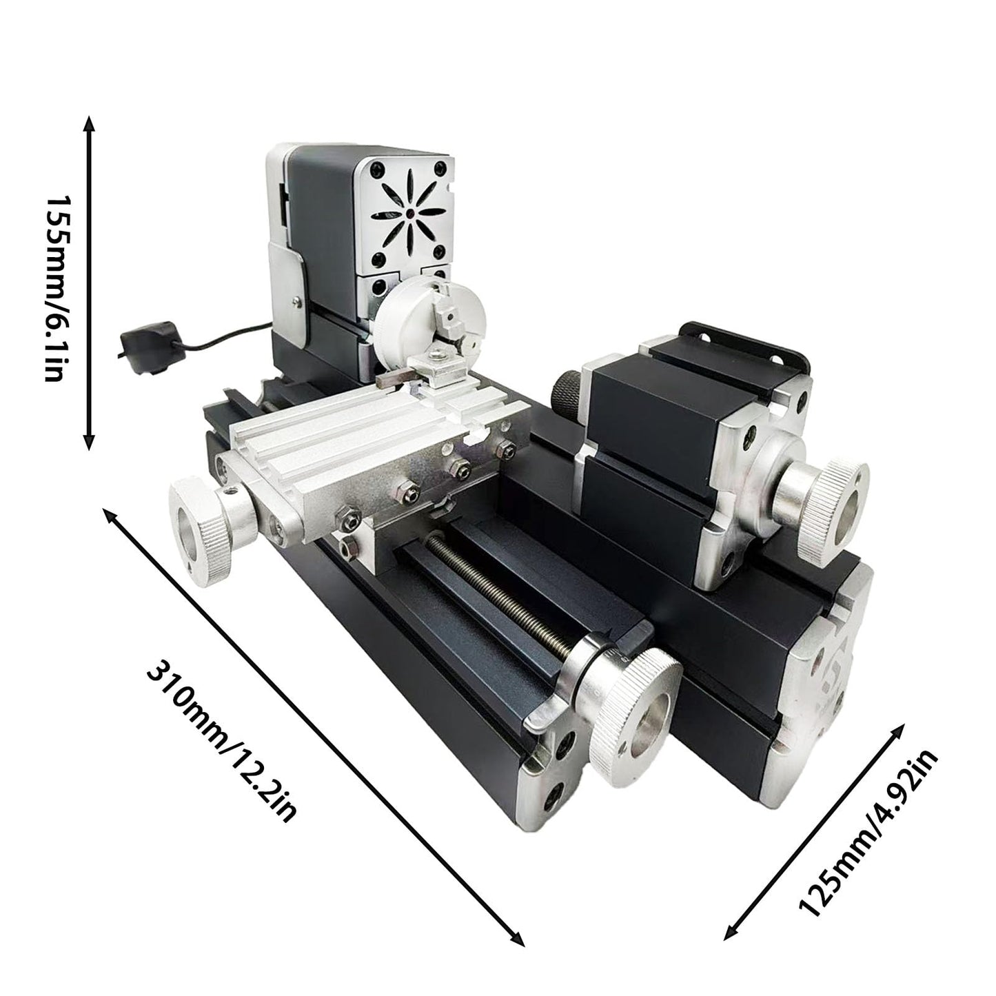EssSthmy Mini Metal Lathe Machine, 36W 20000 RPM, Benchtop Lathe for Woodworking DIY,Crafting Wood & Soft Metal