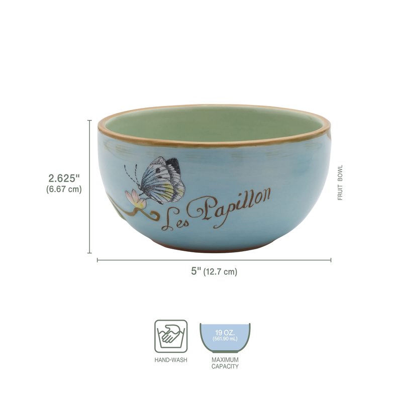 Fitz & Floyd Fitz and Floyd Toulouse Small Fruit Bowls, Set of 4, 5-Inch, Blue