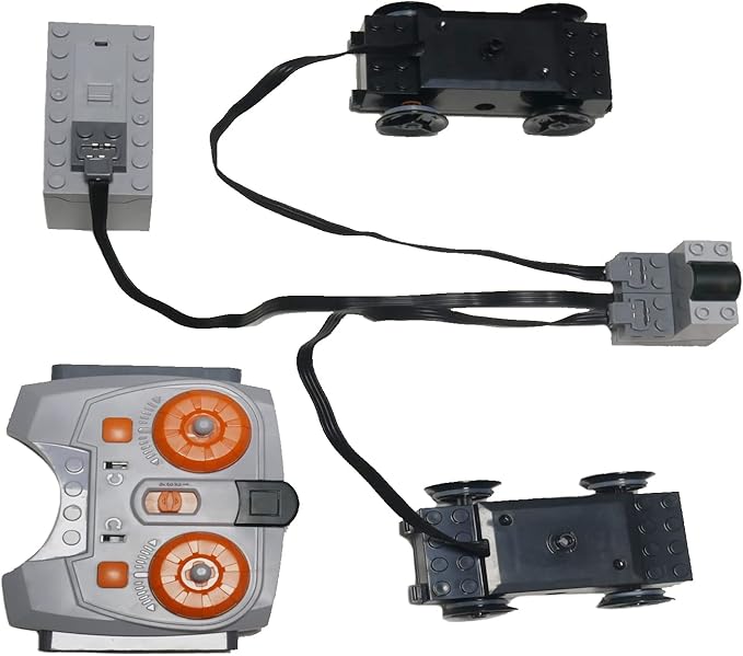 4 Pcs Train Motor kit Power Function Train Motor Set Science and Technology Power Function Kit Remote Battery Box Receiver Set