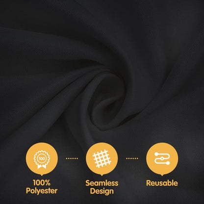 BRILLMAX 8 Pack Black Tablecloths 70 x 120 Inch for 6ft & 8ft Rectangle Tables - 150 GSM Polyester Fabric, Universal Fit, Water, Stain & Wrinkle Resistant Cloth Cover for Wedding Reception Banquet