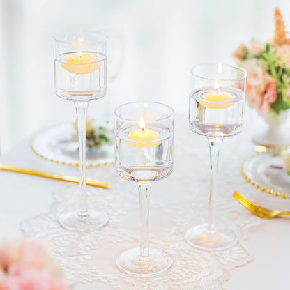 Tea Light Holder Votive Centerpieces - Glass Candle Holders Bulk for Wedding Table Centerpiece, Fit Floating Candle for Wedding Reception Decor, Home Decorations 30 PCS