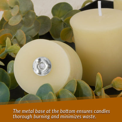 Aglary 16PCS Pure Beeswax Votive Candles, Unscented, Naturally Lightly Honey Scented, 15 Hours Burn Time Each (White)