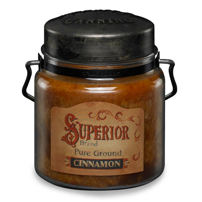 McCall’s Candles | Cinnamon | 16 oz Scented Candle | USA-Poured | Vintage Rustic Jar with Carrying Handle | Warm Spicy Cinnamon Stick Fragrance