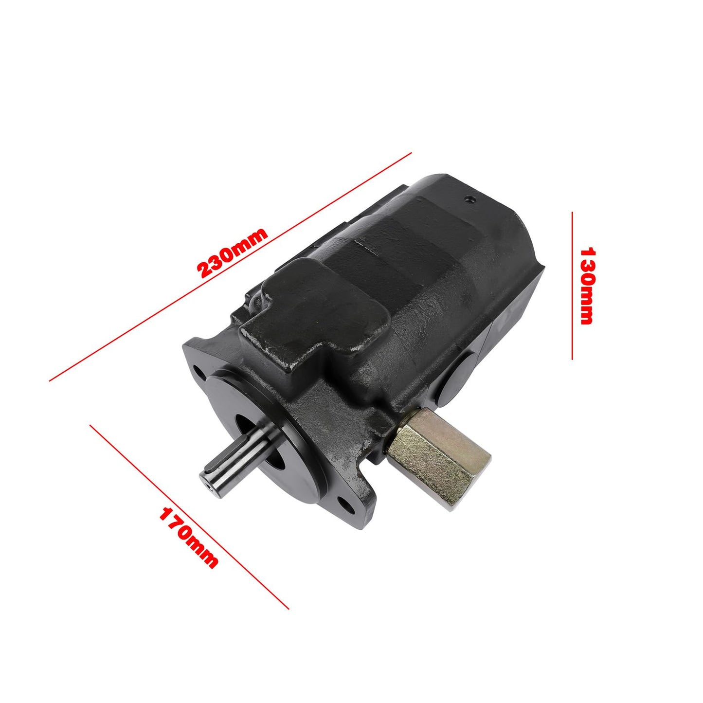 28 GPM 2 Stage Hydraulic Log Splitter Pump – Cast Iron Body, 4000 PSI Max Pressure, SAE Mount, 5/8" Shaft, Durable Steel Gears Wood Splitter Pump