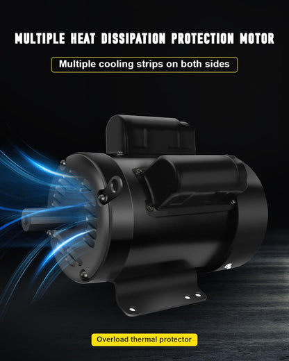 Air Compressor Motor 5HP, Industry AC Motor, Electric Motor 184T Frame Farm Duty Motor, 1750 RPM TEFC 208-230V 28.5-27.0 CW/CCW