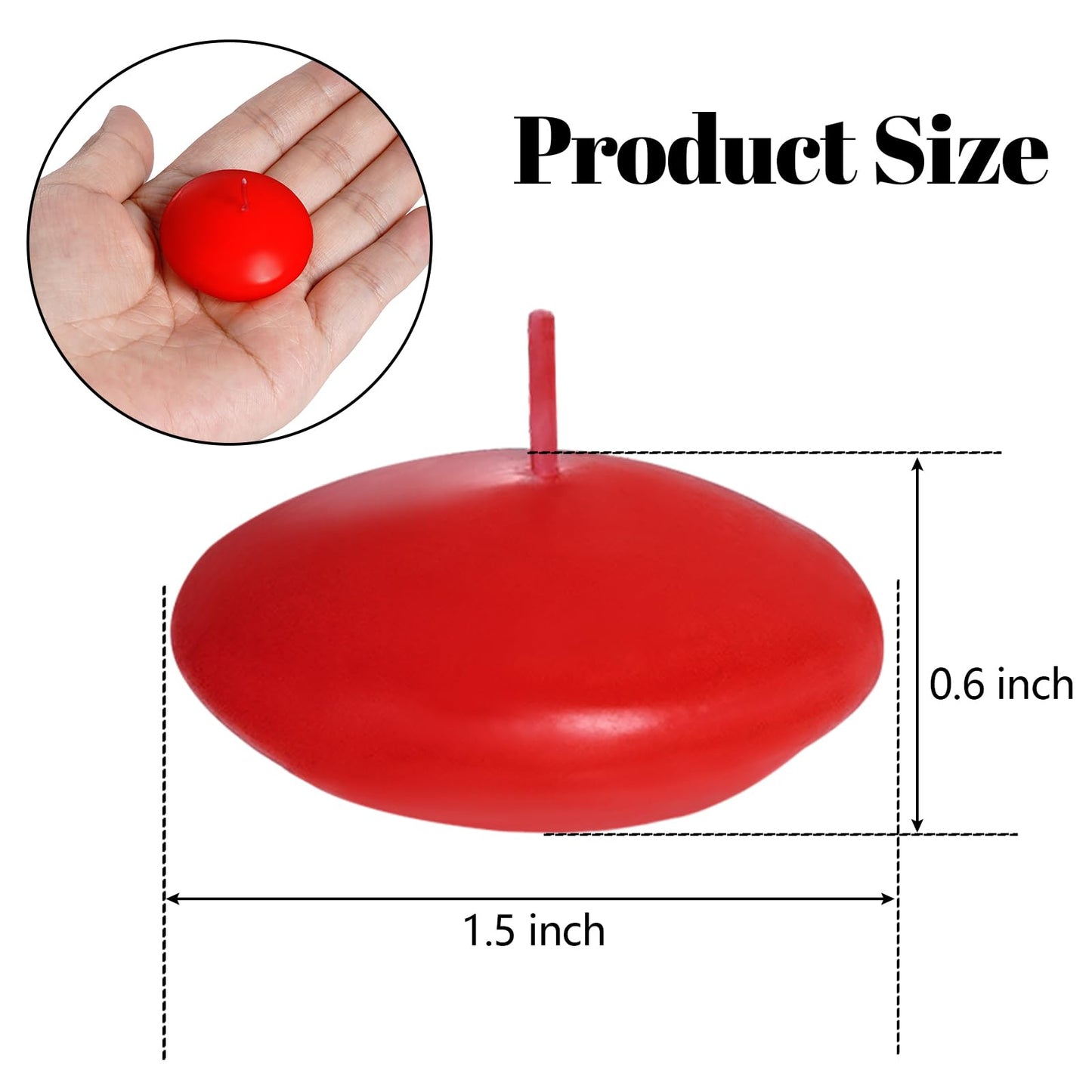 20 Pcs Floating Candles Centerpieces, 1.5 Inch Unscented Floating Candles Small Decoration for Valentine's Day, Thanksgiving, Wedding and Home Decor